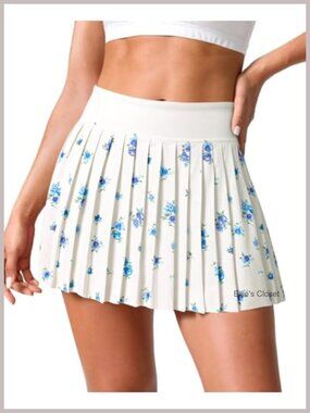 High Waist Pleated Tennis Skirt with Pockets and Inner Shorts